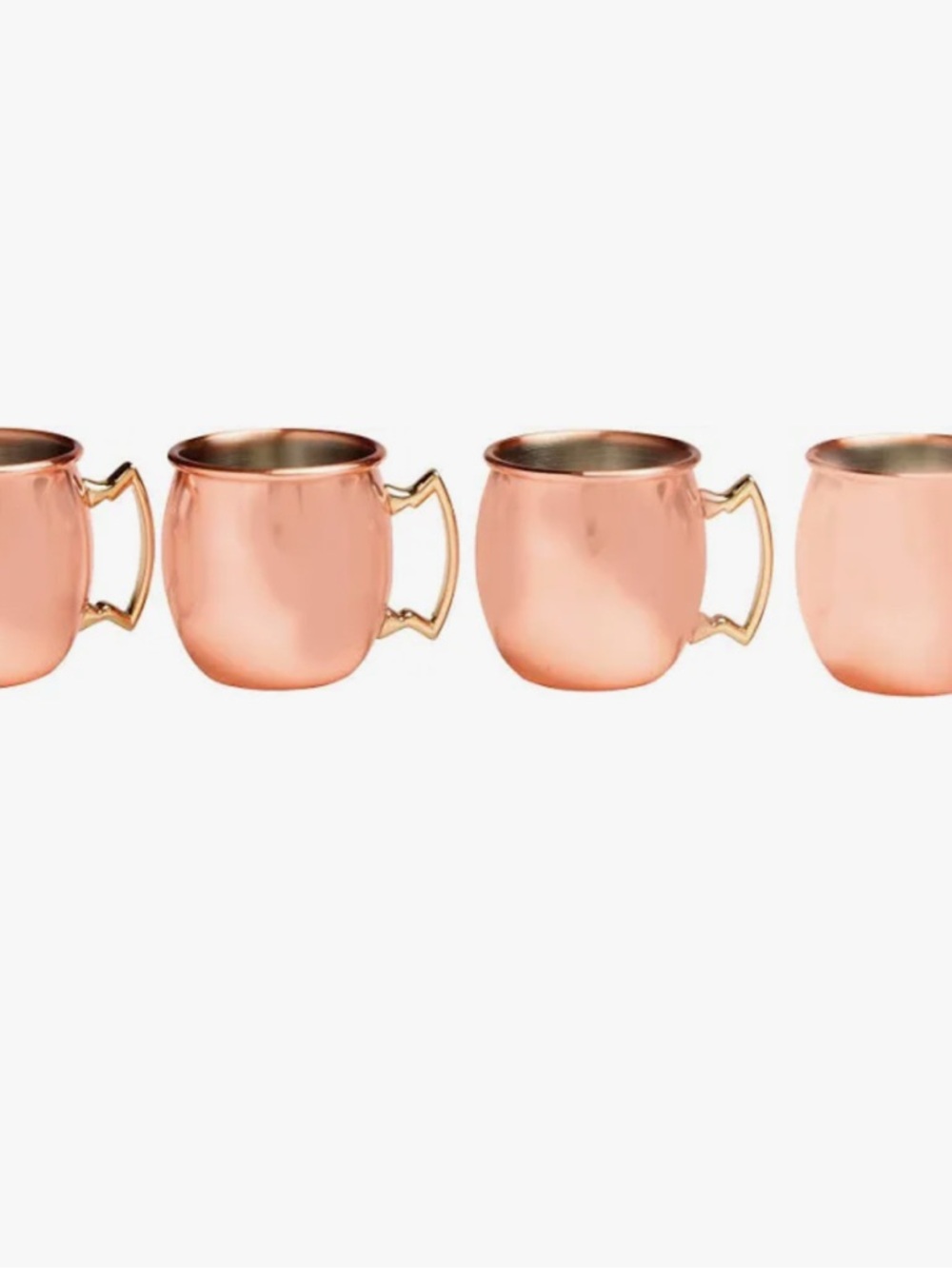 Copper Moscow Mule Mug Set - Polished Copper Finish
